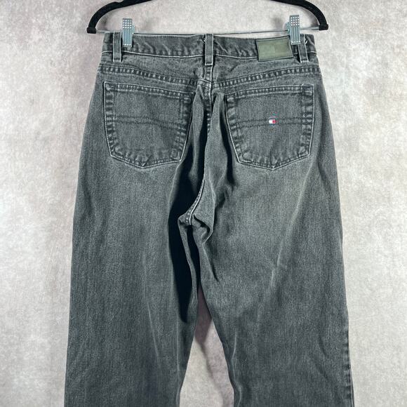 Vintage Tommy Hilfiger Jeans Womens 10 Black Denim Straight High Rise 90s Y2K - Picture 5 of 13